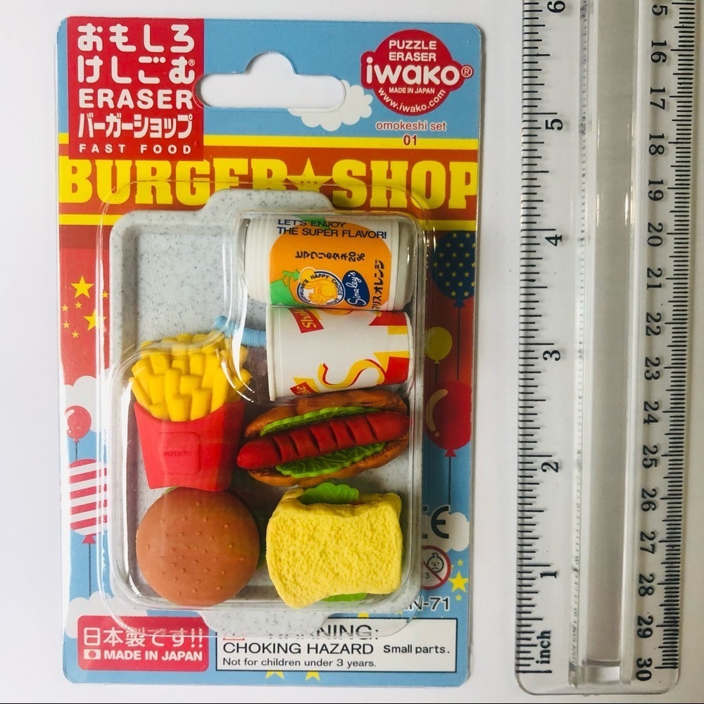 Burger Shop erasers NWT